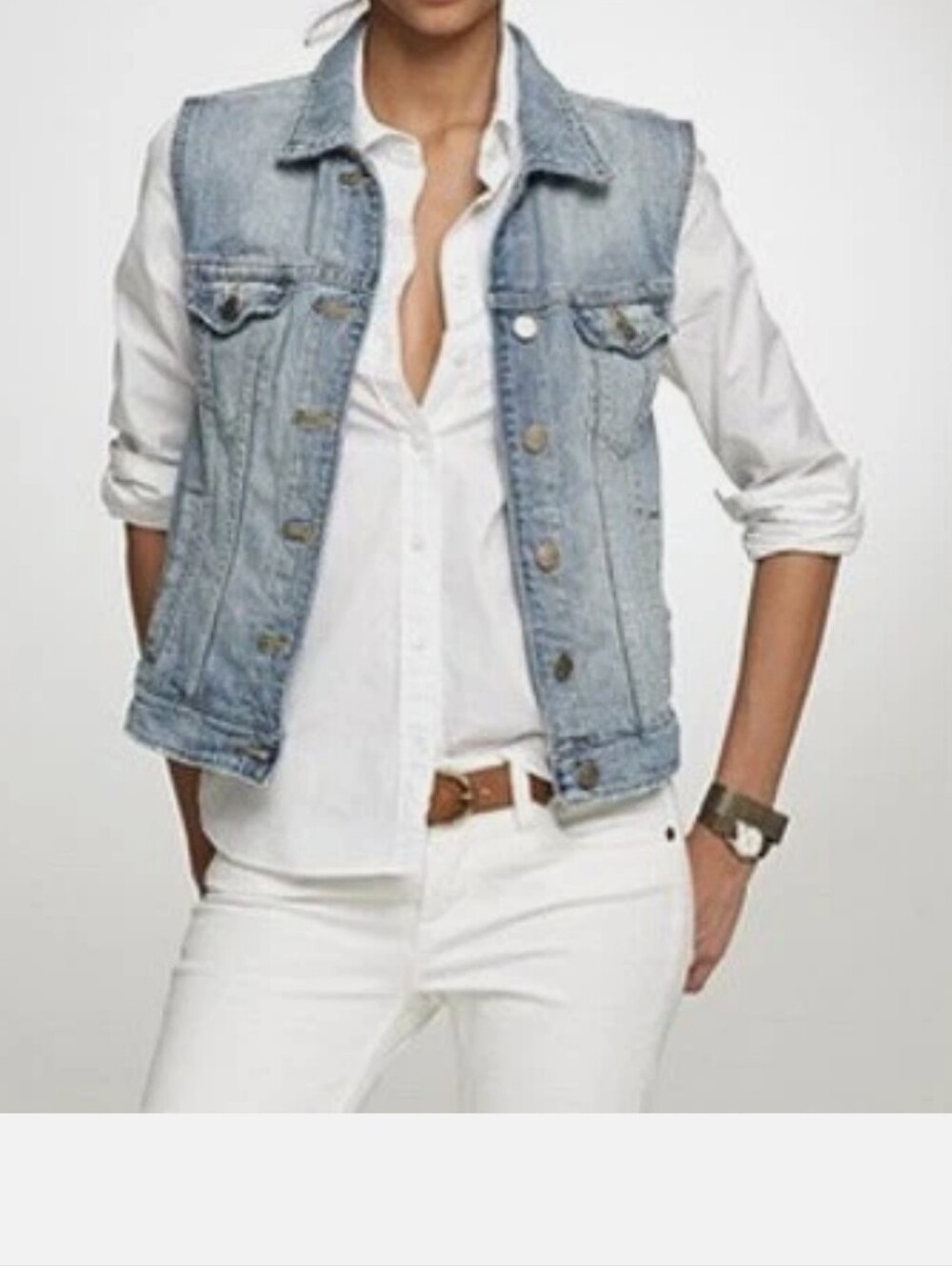 J. Crew Faded Blue Denim Vest